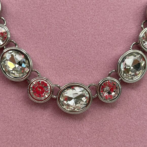 Necklace Rhinestones Women’s Jewelry Silver #588 - Picture 8 of 10
